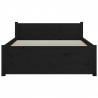 Estrutura de cama 90x200 cm madeira maciça preto 5