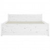 Estrutura de cama 120x200 cm madeira maciça branco 5