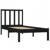 Estrutura de cama pequena solteiro 75x190 cm pinho maciço preto 4
