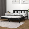 Estrutura de cama 140x190 cm madeira de pinho maciça preto 1