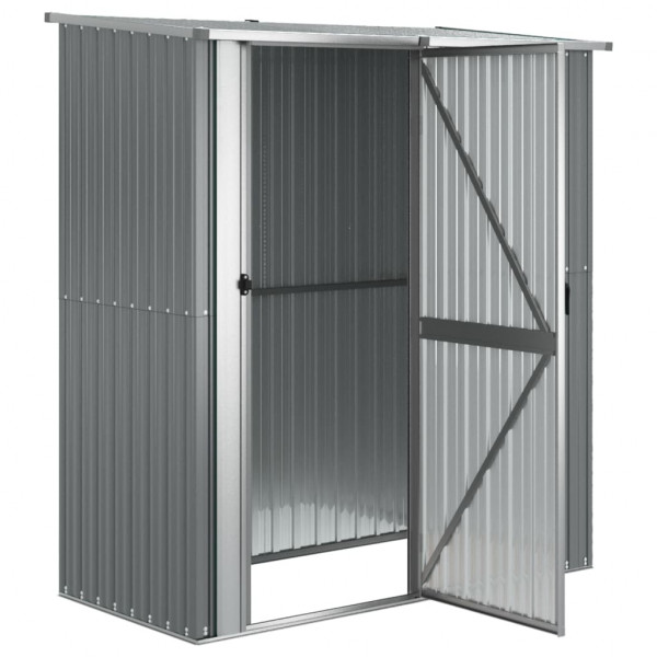 Abrigo de jardim 180.5x97x209.5 cm aço galvanizado cinzento M 4