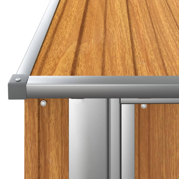 Cobertizo jardín acero galvanizado look madera 180.5x97x209.5cm M 5