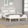Estrutura de cama pequena casal 120x190 cm pinho maciço branco 1
