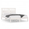 Estrutura de cama pequena casal 120x190 cm pinho maciço branco 2