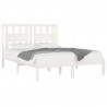 Estrutura de cama casal 135x190 cm pinho maciço branco 3
