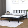 Estructura de cama madera maciza de pino negra 150x200 cm 1