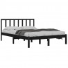 Estrutura de cama king 150x200 cm pinho maciço preto 3