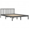 Estrutura de cama 200x200 cm pinho maciço cinzento 4