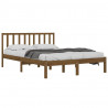 Estructura de cama madera maciza de pino marrón miel 200x200 cm 3