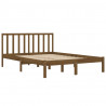 Estructura de cama madera maciza de pino marrón miel 200x200 cm 4