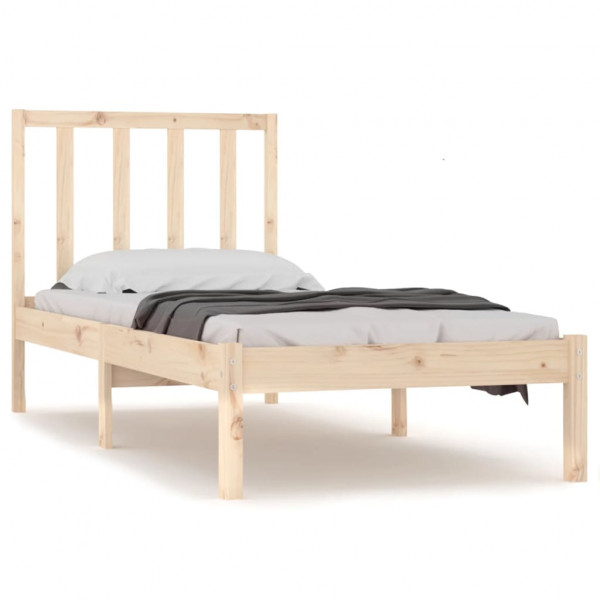 Estructura de cama madera maciza de pino individual 75x190 cm M 2