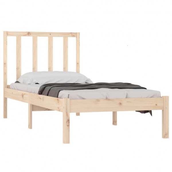 Estructura de cama madera maciza de pino individual 75x190 cm M 3