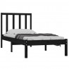 Estrutura de cama pequena solteiro 75x190 cm pinho maciço preto 3