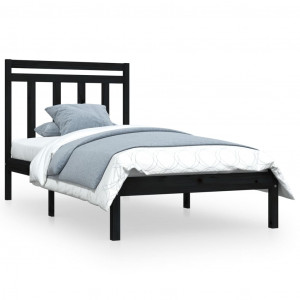 Estructura de cama madera maciza negro 100x200 cm H