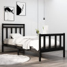Estrutura cama pequena solteiro 75x190 cm madeira maciça preto 1