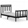 Estructura de cama individual madera maciza negra 75x190 cm 2
