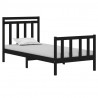 Estrutura cama pequena solteiro 75x190 cm madeira maciça preto 3