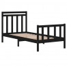 Estrutura cama pequena solteiro 75x190 cm madeira maciça preto 4