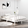 Estructura de cama doble madera maciza blanca 135x190 cm 1
