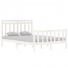 Estructura de cama doble madera maciza blanca 135x190 cm 3