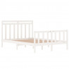 Estrutura de cama casal 135x190 cm madeira maciça branco 4