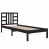Estrutura cama pequena solteiro 75x190 cm madeira maciça preto 4
