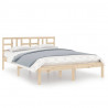 Estructura de cama matrimonial madera maciza 135x190 cm 2