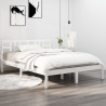 Estrutura de cama king 150x200 cm madeira maciça branco 1