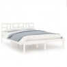 Estrutura de cama king 150x200 cm madeira maciça branco 2