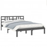 Estructura de cama de madera maciza de pino gris 200x200 cm 3