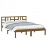 Estructura de cama madera maciza de pino marrón miel 200x200 cm 3