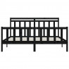 Estructura de cama de madera maciza de pino negra 200x200 cm 5