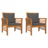 Sillones con cojines gris oscuro 2 uds madera maciza de acacia 2