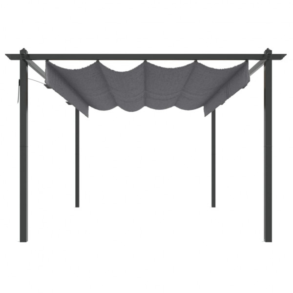 Gazebo de jardim com telhado retrátil 4x3 m antracite M 4