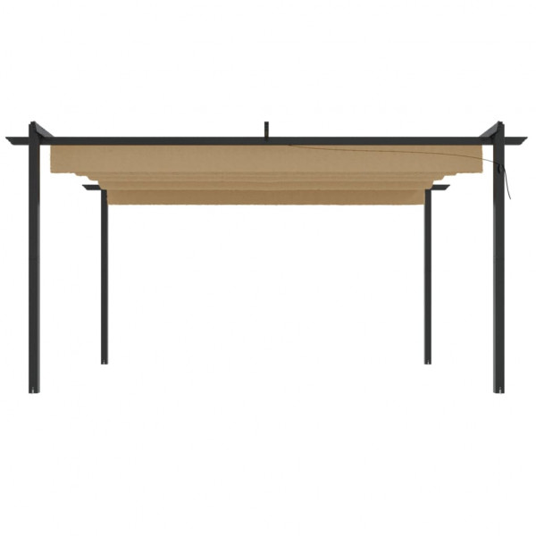 Gazebo de jardim com telhado retrátil 4x3 m cinza-acastanhado M 4