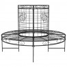Banco de jardín redondo de acero negro Ø137 cm 3