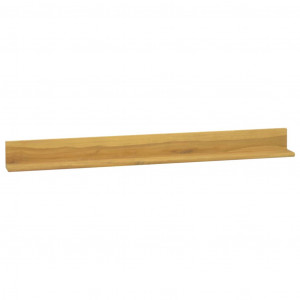 Estantes de pared 2 unidades madera maciza de teca 110x10x10 cm H
