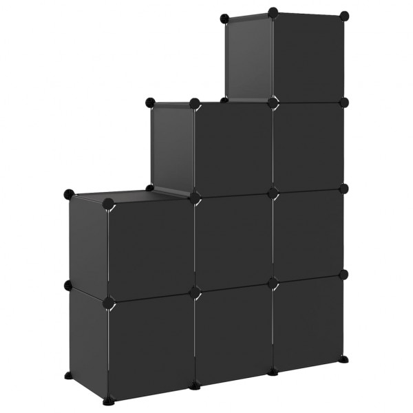 Organizador de arrumação com 9 cubos PP preto M 5