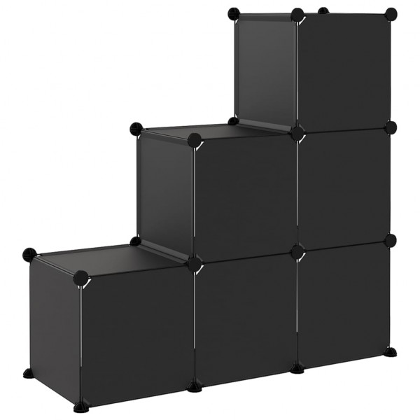 Organizador de arrumação com 6 cubos PP preto M 5
