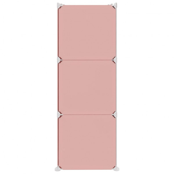Estantería infantil de cubos con 6 compartimentos rosa PP M 4