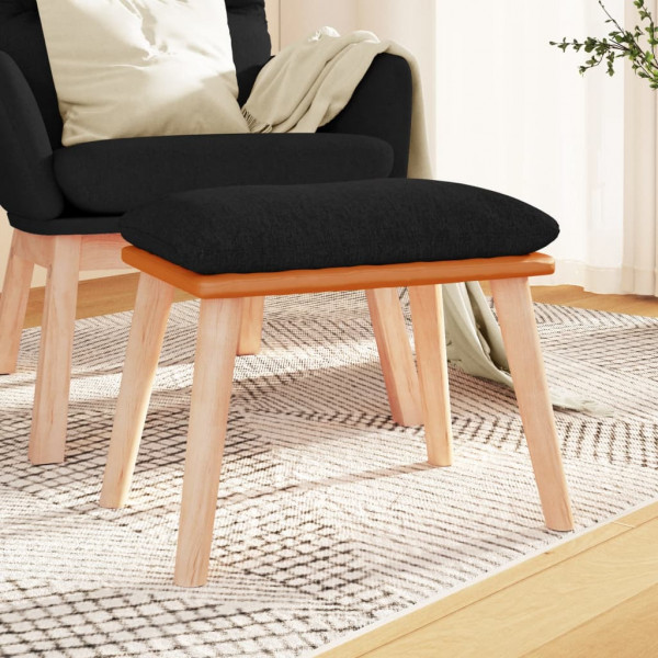 Reposapiés tela y cuero sintético negro 45x29.5x35 cm D