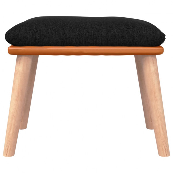 Reposapiés tela y cuero sintético negro 45x29.5x35 cm M 3