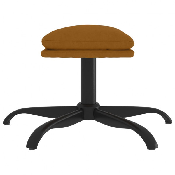 Reposapiés de terciopelo marrón 60x60x36 cm M 4