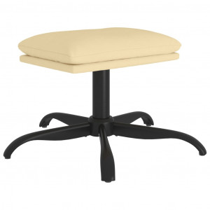 Reposapiés de terciopelo blanco crema 60x60x36 cm H