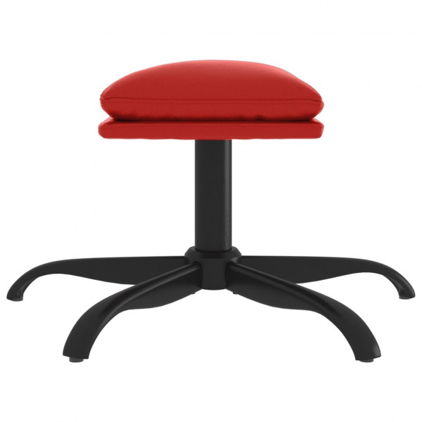 Apoio de pés 60x60x36 couro artificial vermelho tinto M 4