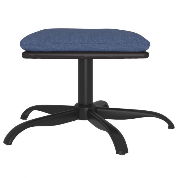 Apoio de pés 60x60x36 cm tecido/couro artificial azul M 3