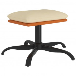 Apoio de pés 60x60x36 cm tecido/couro artificial cor creme H