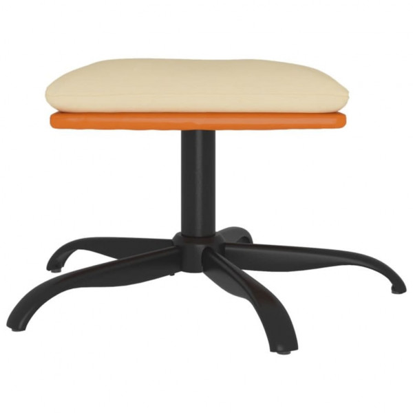 Apoio de pés 60x60x36 cm tecido/couro artificial cor creme M 3