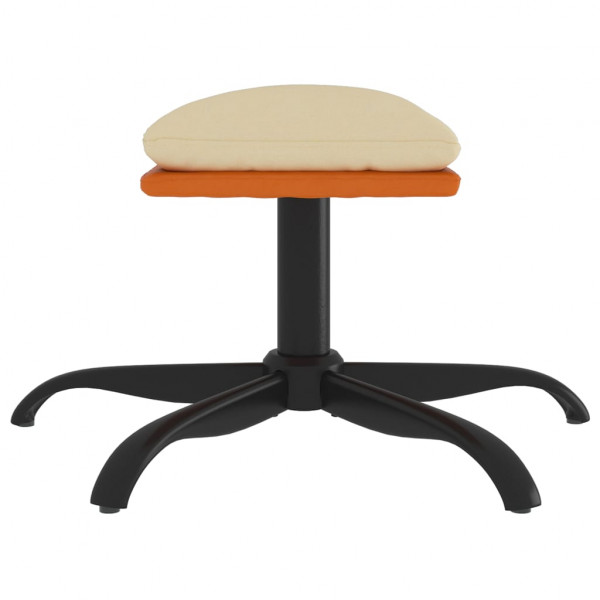 Apoio de pés 60x60x36 cm tecido/couro artificial cor creme M 4