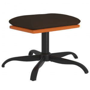 Reposapiés de tela y cuero sintético marrón 60x60x36 cm H